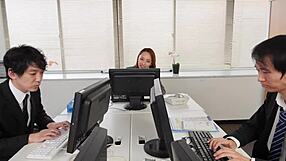 overwhelmed by mature boss in office creampie