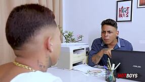 Young guy having sex with his boss in a POV scene