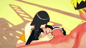 Naruto and Hinata share an intimate anime moment together