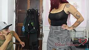 Melissa, show me the house and test the furniture with your big cock?