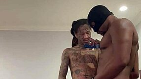 Big black cock gangbang in interracial sex scene