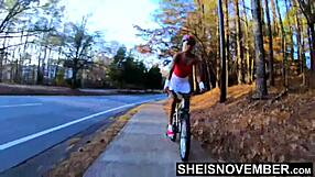 4K MsNovember Arches Juicy Butt for Rough Prone Bone After Bike Ride in Red Silk