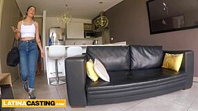 Latina Lingerie Model's Tight Pussy Pounded by Huge Cock in Casting