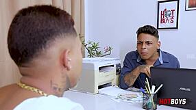 Young guy having sex with his boss in a POV scene