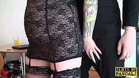 Feeling the intense choke as the British slut submits in bdsm.