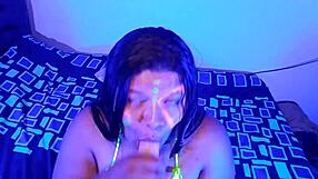 Latina Bbw In Neon Gives Extreme Deepthroat Blowjob To Hot Dildo