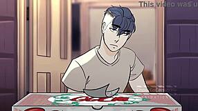 friends sharing pizza in a casual hangout