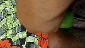 Cyndy Blackslave Fucks Cucumber with Squirt!