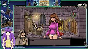 In this anime hentai, the brunette witch trainer with big tits teaches college students in part 20