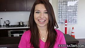 Petite Teenager Swallows Cum After Intense Fingering and Handjob Session