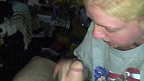 in this homemade video, the blonde lass blows the cock and swallows the cum