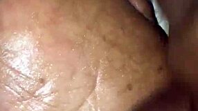 my girlfriend gives me a footjob in the bedroom