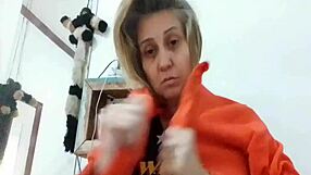 my video call with stella still in red, full on, featuring blonde milf with big tits and ass squirting solo