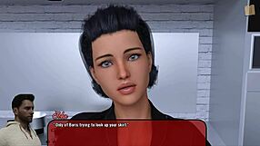 Alexandra explores erotic hentai in anime game