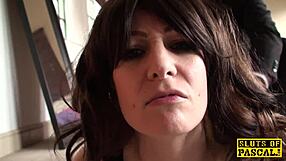 british bigtitted sub rides dominantly before squirting and getting facial