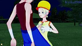 Ulti and Ms Valentine fuck Monkey D Luffy intensely in One Piece hentai