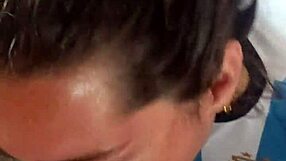 Blonde Girlfriend Giving Blowjob to Friend, Swallowing Cum as Liquid Lunch