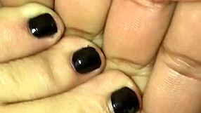 Wife Engages In Feet Play, Fingering, And Masturbation With Husband