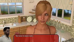 Alexandra explores erotic hentai in anime game