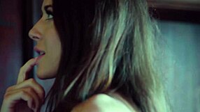 Natural Sybil teases with fingers on her husband's skin