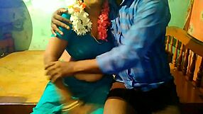 Watch this tamil jasmine flower aunty pressing her big boobs for her husband.