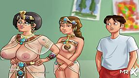 summertimesaga headmistress receives erotic blowjob in uncensored anime hentai scene e4 71