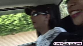 Watch these cougars please that lucky stud!