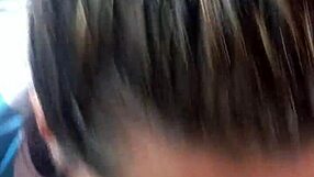 Blonde Girlfriend Giving Blowjob to Friend, Swallowing Cum as Liquid Lunch