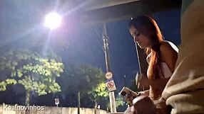 Risky Blowjob At Bus Stop Beside Beautiful Stranger