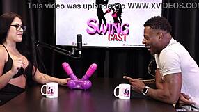 Gostosa loses the jerk-off game and removes her shirt to show her big breasts in sheer red lingerie with will mastro