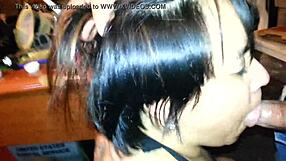 Does my ex suck better now? Cum all over her big tits!