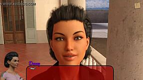 Alexandra explores erotic hentai in anime game