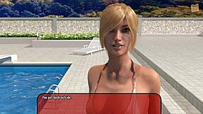 Alexandra explores erotic hentai in anime game