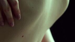 Petite blonde Russian muse Stella, why strip off red lingerie to pose so seductively?