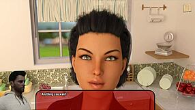 Alexandra explores erotic hentai in anime game