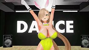blue archive's ichinose asuna undresses and dances in this cute hentai mmd 3d