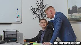 Blonde Gay Men Engage In Sucking And Fucking Monster Cocks At The Office