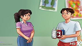 summertimesaga headmistress receives erotic blowjob in uncensored anime hentai scene e4 71