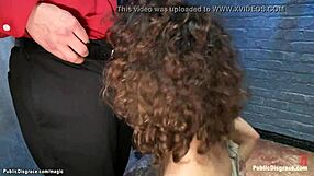 Bound Brunette Shocks with Public Peeing Display