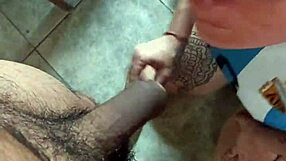 Blonde Girlfriend Giving Blowjob to Friend, Swallowing Cum as Liquid Lunch