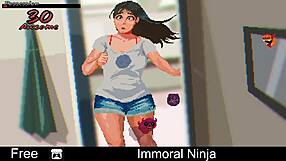 2D ninja kills with sex in a hack and slash video game