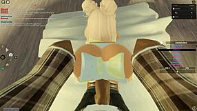 blonde bitch rides big black cock in roblox porn