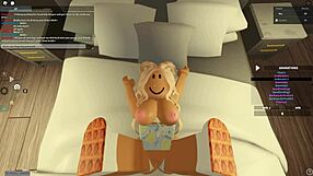 Roblox game used to create porn videos with a blonde girl giving a blowjob and being a bitch