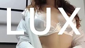 latina teasing in sexy white lingerie