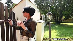 Hey, see this glam European get creamed in heels?