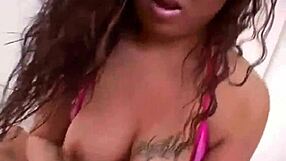 Mila, a busty teen whore, jerks off a cock while ripping clothes.