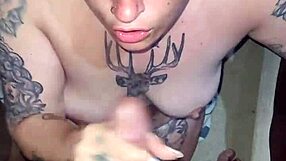 Girlfriend's Throat Worships Cock in Cumshot Facial with Tits Exposed