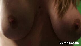 slutty bombshell sucks cum facial