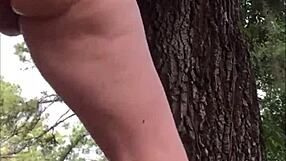 Naughty slut masturbates to orgasm outside!