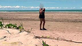 Wife Strips Nude for Football at Public Beach